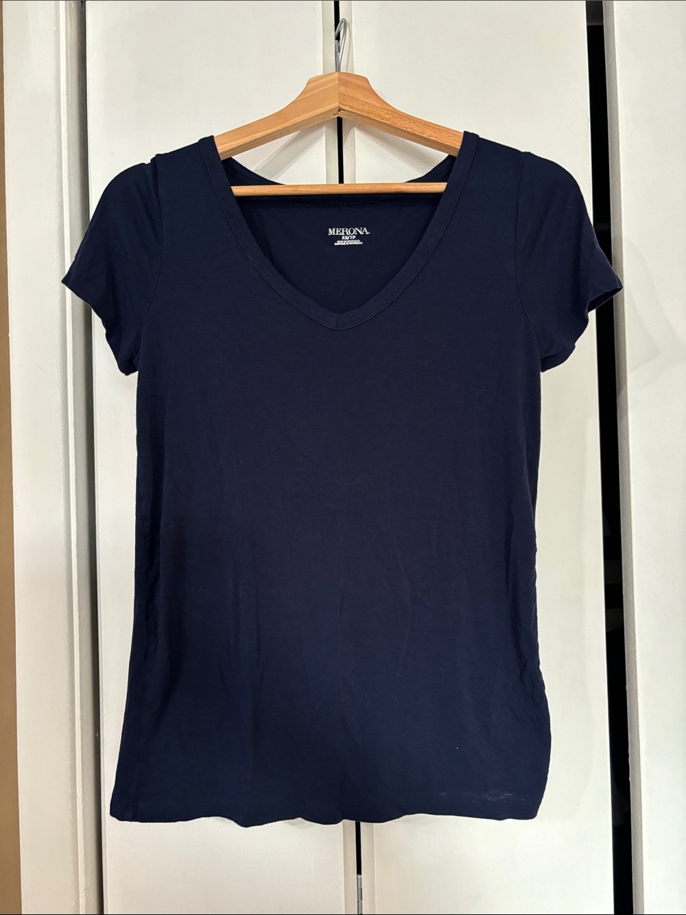 Merona Navy V-Neck Short Sleeve Tee